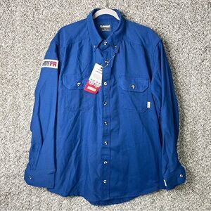 Lakeland Shirt Men’s XL Blue FR Long Sleeve Button Down Protective Clothing NWT